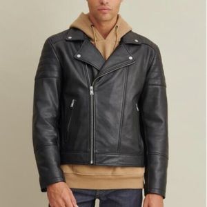 Tommy Hilfiger asymmetrical leather moto jacket